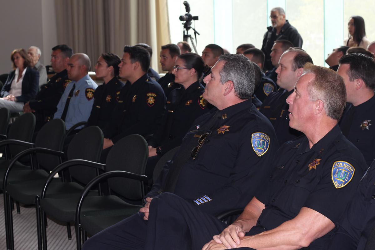 Police officers in a professional training session